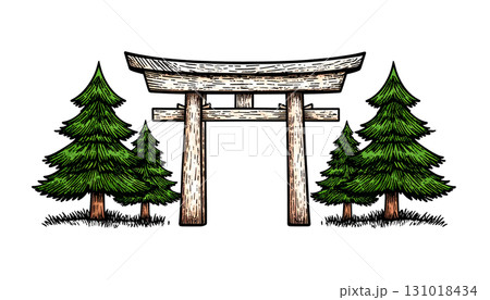 Illustration of a door isolated on a white background 131018434