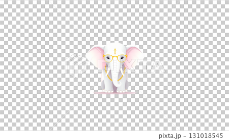 White 3D elephant icon isolated on white background. White 3D elephant icon isolated on white background. 131018545