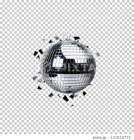 A glittering disco ball with rotating mirror tiles, lighting up the dance party with its sparkling and beautiful lights. 131018773