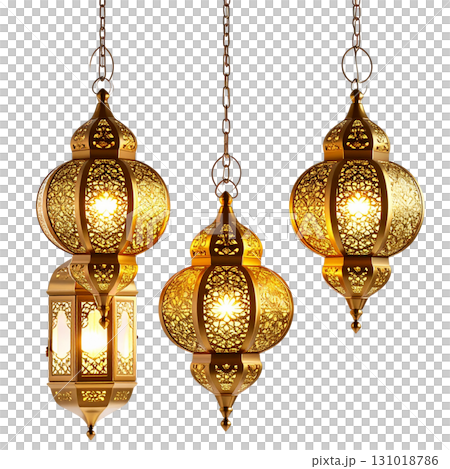 Antique brass lamp and bell on a rustic wooden cabinet 131018786