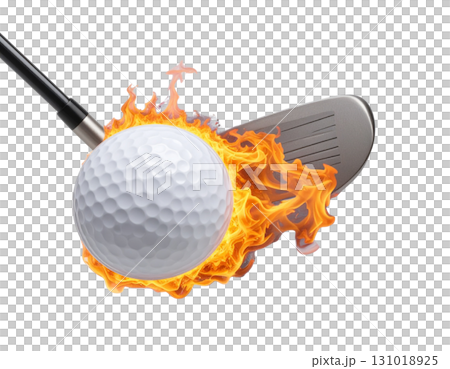 3D rendering of a white golf ball isolated on white background. 131018925