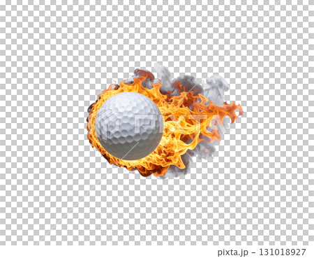 3D rendering of a white golf ball isolated on white background. 3D rendering of a white golf ball isolated on white background. 131018927