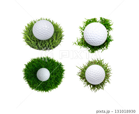 3D rendering of a white golf ball isolated on white background. 3D rendering of a white golf ball isolated on white background. 131018930
