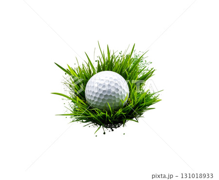 3D rendering of a white golf ball isolated on white background. 3D rendering of a white golf ball isolated on white background. 131018933