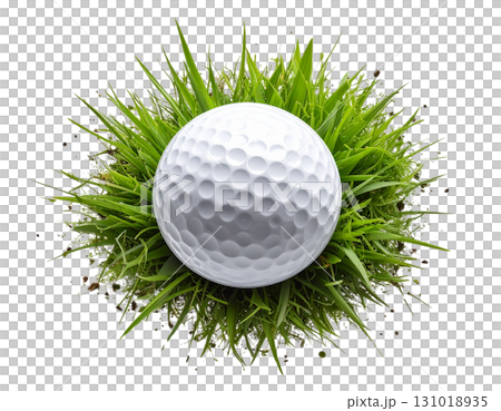 3D rendering of a white golf ball isolated on white background. 3D rendering of a white golf ball isolated on white background. 131018935