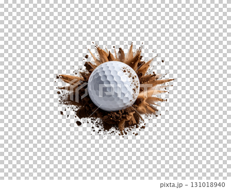 3D rendering of a white golf ball isolated on white background. 131018940