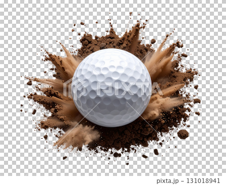 3D rendering of a white golf ball isolated on white background. 3D rendering of a white golf ball isolated on white background. 131018941