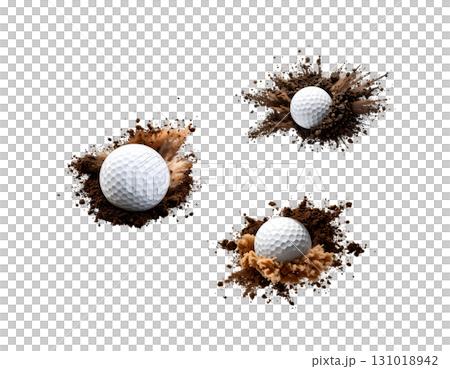 3D rendering of a white golf ball isolated on white background. 3D rendering of a white golf ball isolated on white background. 131018942