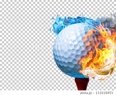 3D rendering of a white golf ball isolated on white background. 131018955