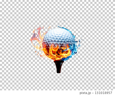 3D rendering of a white golf ball isolated on white background. 3D rendering of a white golf ball isolated on white background. 131018957