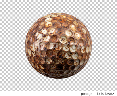3D rendering of a white golf ball isolated on white background. 131018962