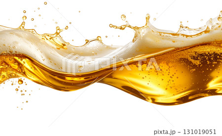 Golden beer pouring, splashing liquid and bubbles into glass, isolated on white background. Golden beer pouring, splashing liquid and bubbles into glass, isolated on white background. 131019051
