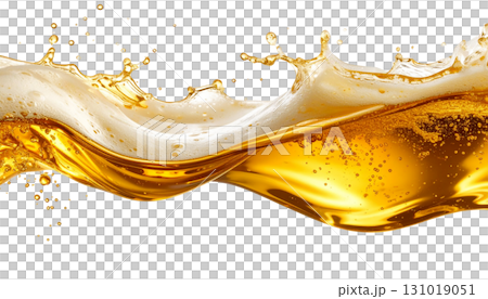 Golden beer pouring, splashing liquid and bubbles into glass, isolated on white background. Golden beer pouring, splashing liquid and bubbles into glass, isolated on white background. 131019051