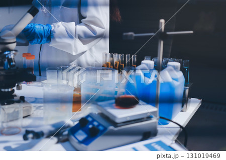 Researchers working in the clinical laboratory Researchers working in the clinical laboratory 131019469