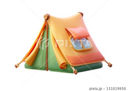 3d cartoon camping tent. AI-generated item 131019938