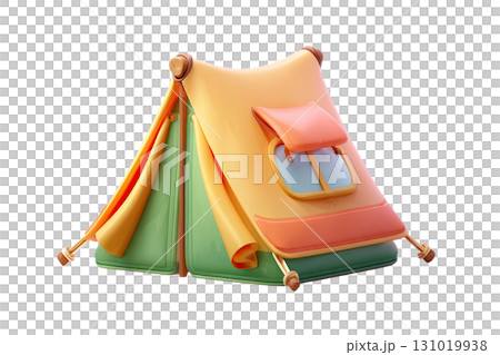 3d cartoon camping tent. AI-generated item 131019938
