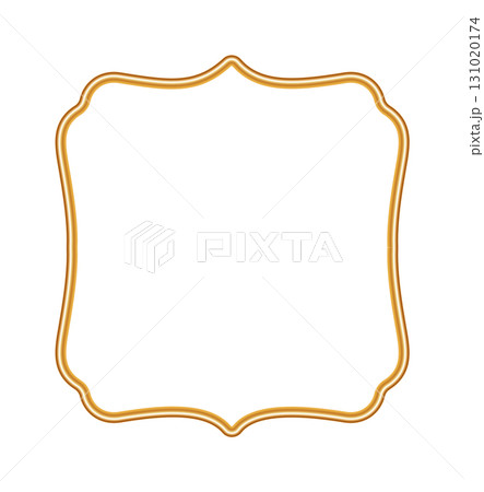 Golden realistic 3d frame in oriental style. Islamic windows, Indian border, ornamental decorative element, morocco shapes. Vector illustration for invitation, greeting card, decorative design 131020174