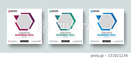 Creative corporate square social media post or web banner ad template. Creative design for online business promotion, Online banner, advertising, digital post design. 131021236