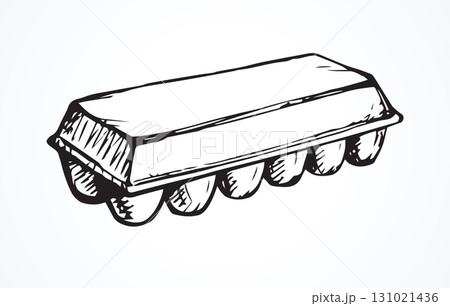 Closed egg packaging. Vector drawing Closed egg packaging. Vector drawing 131021436