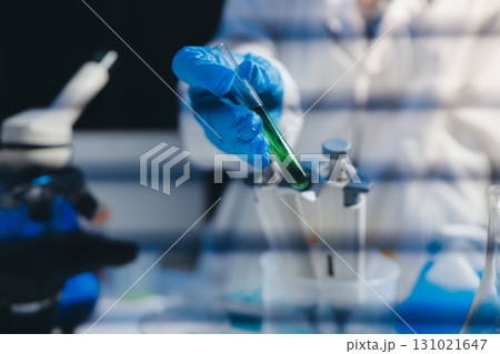 Researchers working in the clinical laboratory 131021647