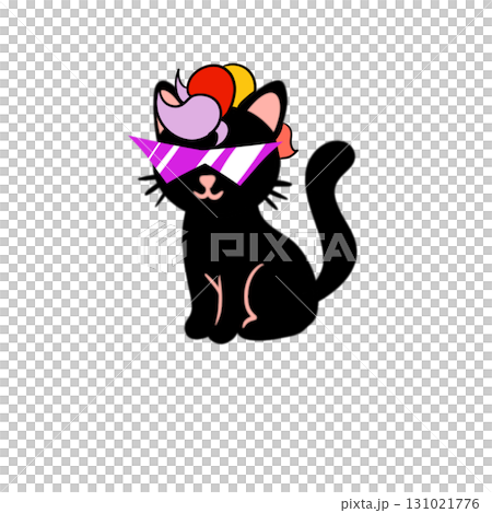 The Black cat Png Image for Pet or Halloween Concept. 131021776
