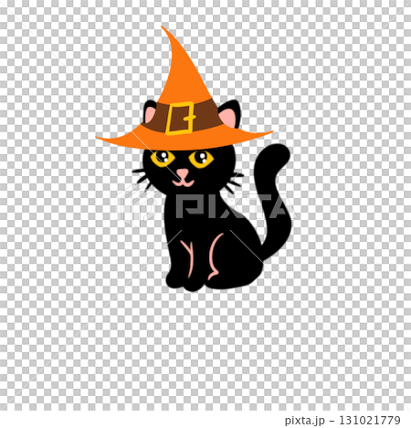 The Black cat Png Image for Pet or Halloween Concept. The Black cat Png Image for Pet or Halloween Concept. 131021779