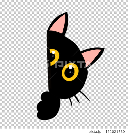 The Black cat Png Image for Pet or Halloween Concept. 131021780