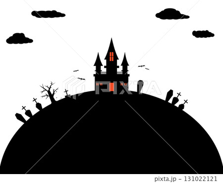 ハロウィンの不気味な館のフレーム　2 131022121