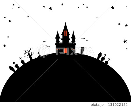 ハロウィンの不気味な館のフレーム　3 131022122