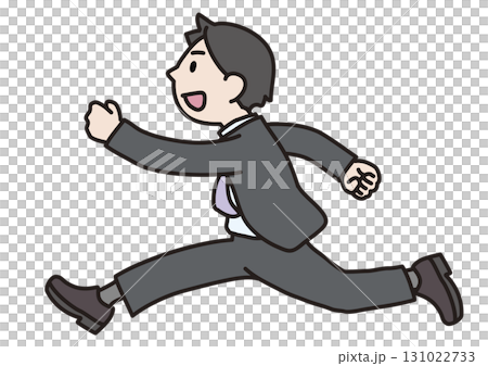 一位微笑的辦公室職員跑步的插圖 131022733