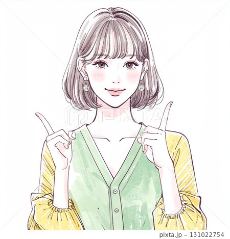 水彩画・手描き風の女性・女の子のイラスト素材 131022754