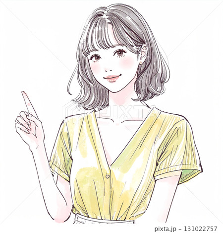 水彩画・手描き風の女性・女の子のイラスト素材 水彩画・手描き風の女性・女の子のイラスト素材 131022757