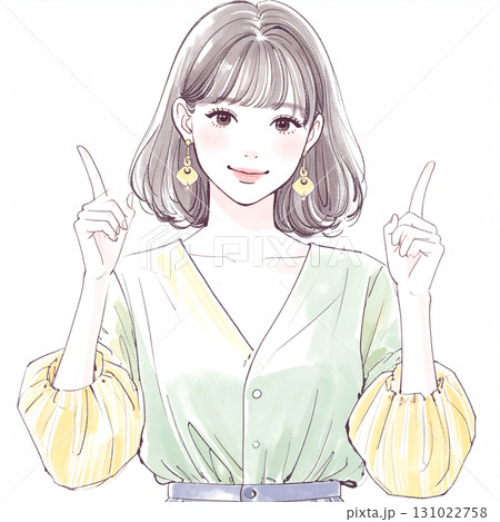 水彩画・手描き風の女性・女の子のイラスト素材 水彩画・手描き風の女性・女の子のイラスト素材 131022758