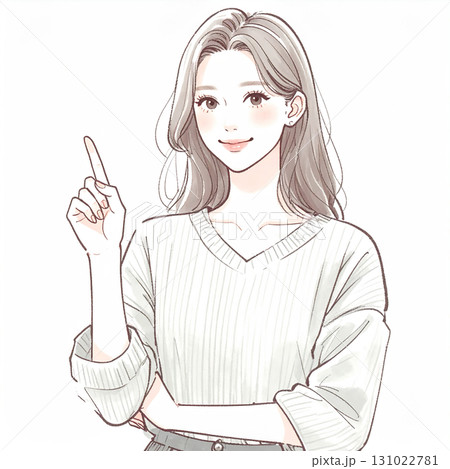 水彩画・手描き風の女性・女の子のイラスト素材 131022781