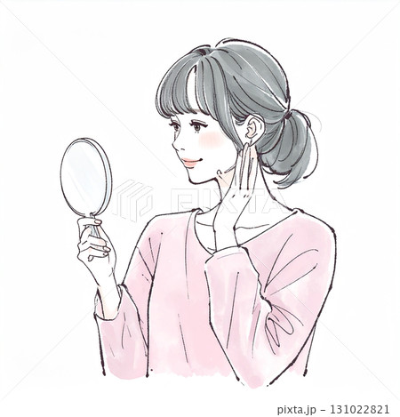 水彩画・手描き風の女性・女の子のイラスト素材 131022821
