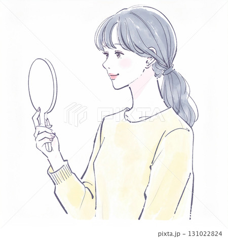 水彩画・手描き風の女性・女の子のイラスト素材 水彩画・手描き風の女性・女の子のイラスト素材 131022824