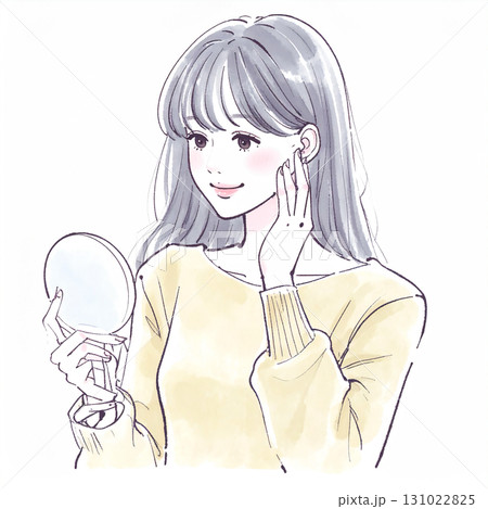 水彩画・手描き風の女性・女の子のイラスト素材 水彩画・手描き風の女性・女の子のイラスト素材 131022825