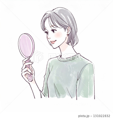 水彩画・手描き風の女性・女の子のイラスト素材 131022832