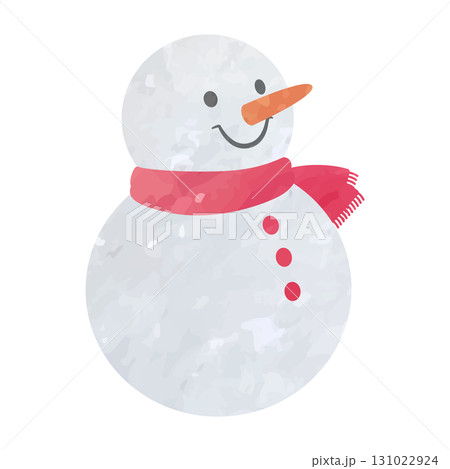 雪だるまのベクターイラスト　水彩手描き風 131022924
