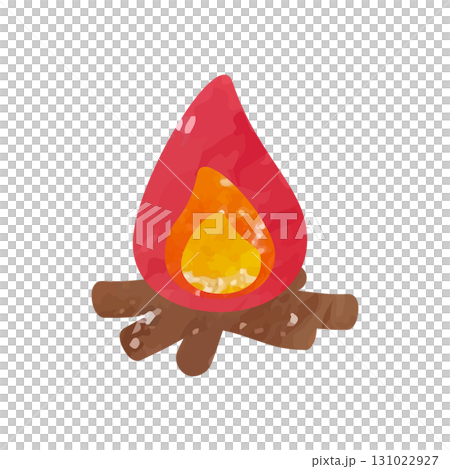 焚き火のベクターイラスト　水彩手描き風 131022927