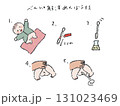 綿棒による赤ちゃんの便秘対策線画イラスト(カラー) 綿棒による赤ちゃんの便秘対策線画イラスト(カラー) 131023469