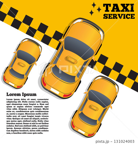 Taxi service. Top view of the car. Vector illustration. Taxi service. Top view of the car. Vector illustration. 131024003