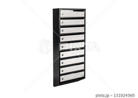 Mail boxes filled of leaflets and letters. Shallow DOF,Mailboxes and Lock in Rows at Entrance Mail boxes filled of leaflets and letters. Shallow DOF,Mailboxes and Lock in Rows at Entrance 131024360