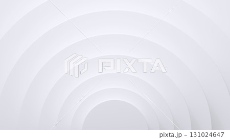下から広がる白い同心円とコピースペースのある3D抽象背景 131024647