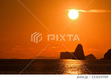五島灘、角力灘、大角力の夕景 五島灘、角力灘、大角力の夕景 131024700