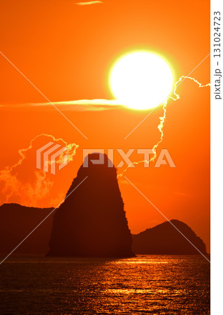 五島灘、角力灘、大角力の夕景 五島灘、角力灘、大角力の夕景 131024723