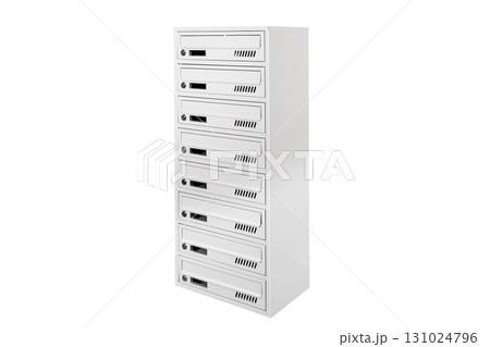 Mail boxes filled of leaflets and letters. Shallow DOF,Mailboxes and Lock in Rows at Entrance Mail boxes filled of leaflets and letters. Shallow DOF,Mailboxes and Lock in Rows at Entrance 131024796