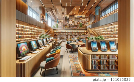 図書館施設と本のイラスト 131025023