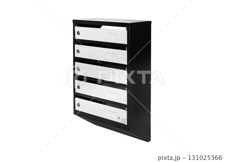 Mail boxes filled of leaflets and letters. Shallow DOF,Mailboxes and Lock in Rows at Entrance Mail boxes filled of leaflets and letters. Shallow DOF,Mailboxes and Lock in Rows at Entrance 131025366