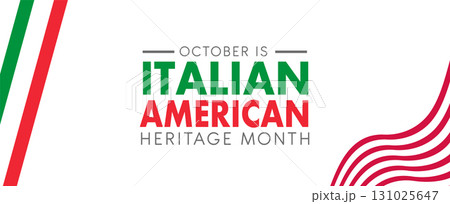 Italian American Heritage Month. Happy holiday celebrate annual in October. Italy and United States flag. Culture month. 131025647